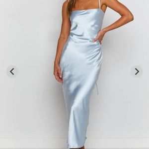 Beginning Boutique Light Blue Backless Dress